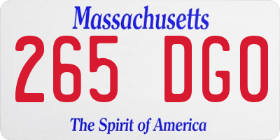 MA license plate 265DG0