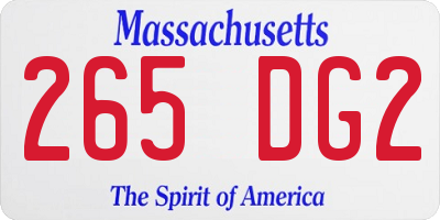 MA license plate 265DG2