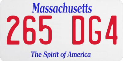 MA license plate 265DG4