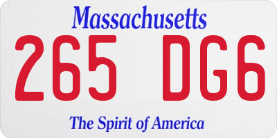 MA license plate 265DG6