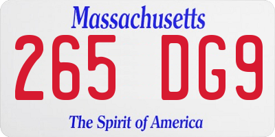 MA license plate 265DG9