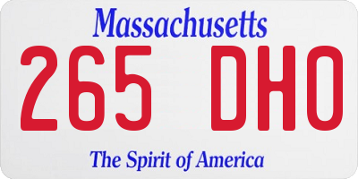 MA license plate 265DH0