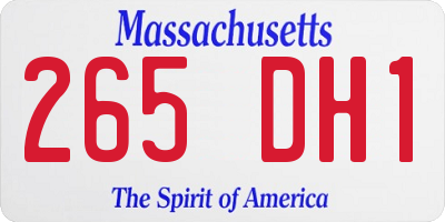 MA license plate 265DH1