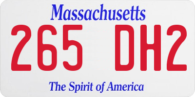 MA license plate 265DH2