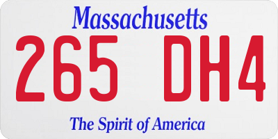MA license plate 265DH4