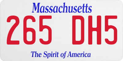 MA license plate 265DH5