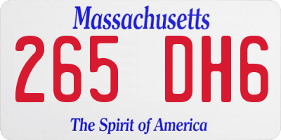 MA license plate 265DH6