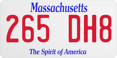 MA license plate 265DH8