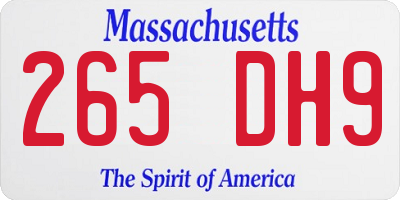 MA license plate 265DH9