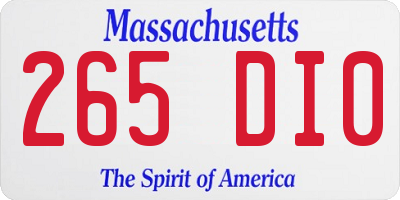 MA license plate 265DI0