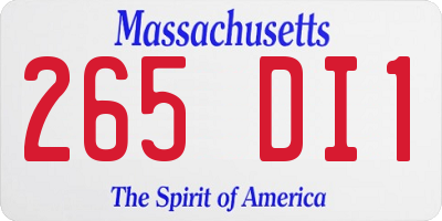 MA license plate 265DI1