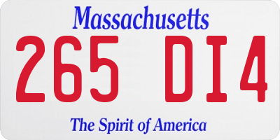 MA license plate 265DI4