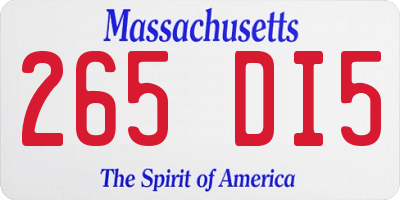 MA license plate 265DI5