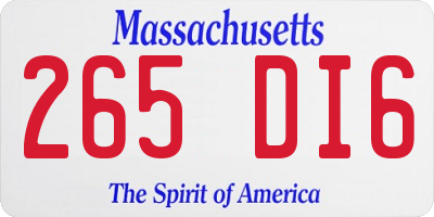 MA license plate 265DI6