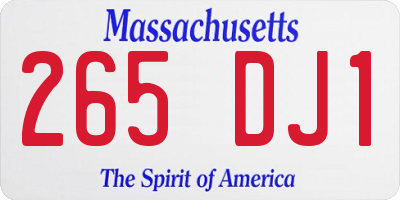 MA license plate 265DJ1