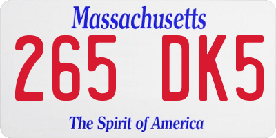 MA license plate 265DK5