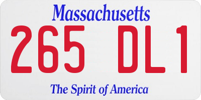 MA license plate 265DL1