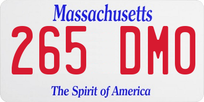 MA license plate 265DM0