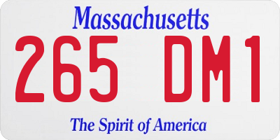 MA license plate 265DM1