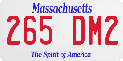 MA license plate 265DM2