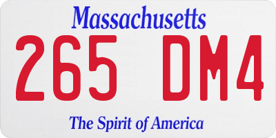 MA license plate 265DM4