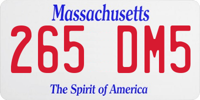MA license plate 265DM5