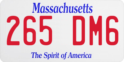 MA license plate 265DM6