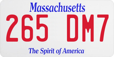 MA license plate 265DM7