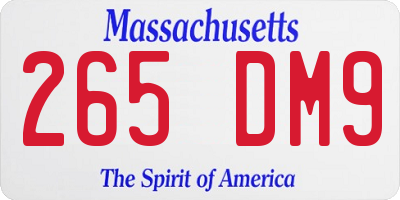 MA license plate 265DM9
