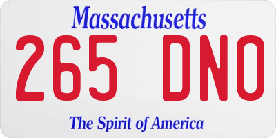 MA license plate 265DN0