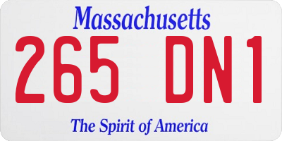 MA license plate 265DN1