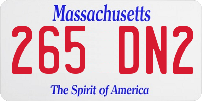 MA license plate 265DN2