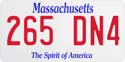 MA license plate 265DN4