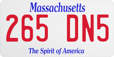 MA license plate 265DN5
