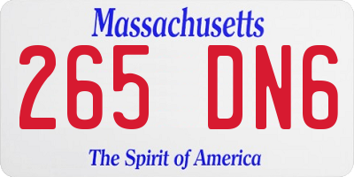 MA license plate 265DN6