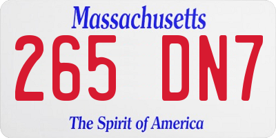 MA license plate 265DN7