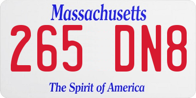 MA license plate 265DN8