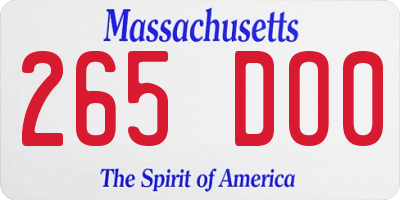 MA license plate 265DO0
