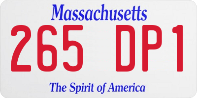 MA license plate 265DP1