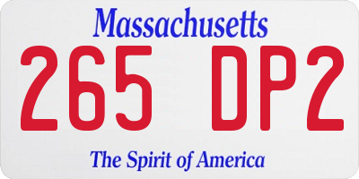MA license plate 265DP2
