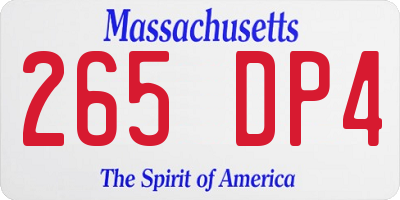 MA license plate 265DP4