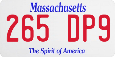 MA license plate 265DP9