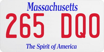 MA license plate 265DQ0