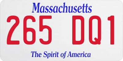 MA license plate 265DQ1