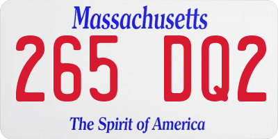 MA license plate 265DQ2