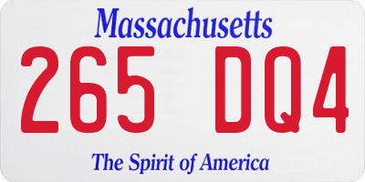 MA license plate 265DQ4