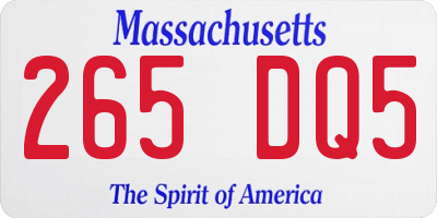 MA license plate 265DQ5