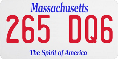 MA license plate 265DQ6