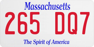 MA license plate 265DQ7