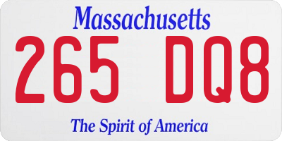 MA license plate 265DQ8